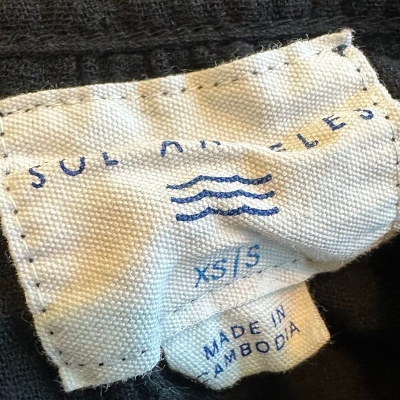 Sol Los Angeles Black Gauze Midi Dress Spaghetti Strap Tie Back Size XS Small - Picture 12 of 12